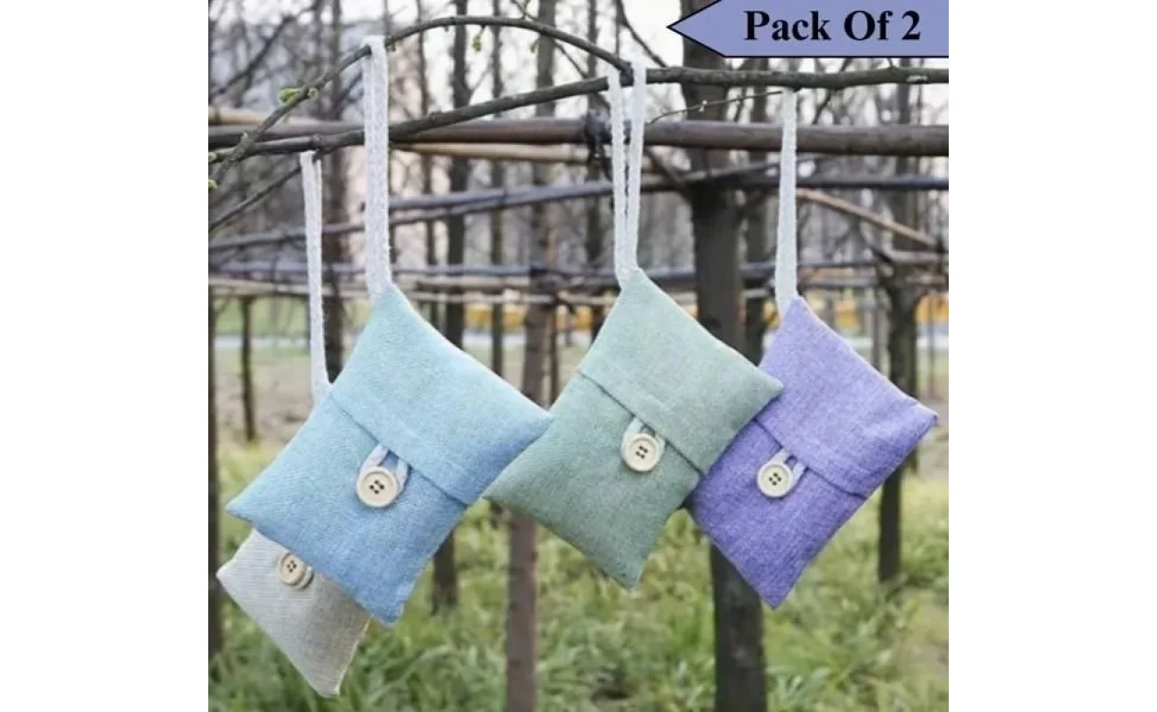 Bamboo Charcoal Air Purifying Bag Absorber Car Air Freshener (Pack Of 2)