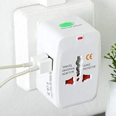7876932683 Worldwide Travel Adapter With Built In Dual Usb Charger Ports