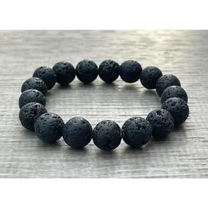 Natural Lava Rock Bracelet | Real Volcanic Stone Beads for Energy, Grounding & Healing | Unisex Black Bracelet for Men & Women, lava stone bracelet, natural stone bracelet, men’s healing bracelet, black lava bracelet, energy bracelet for men, natural lava rock bracelet for men, real volcanic stone energy bracelet, black lava bead chakra bracelet, lava stone diffuser bracelet for essential oils