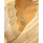 OM Mantra Pendant – Stainless Steel Silver Spiritual Pendant for Men & Women | Religious Jewellery for Daily Wear