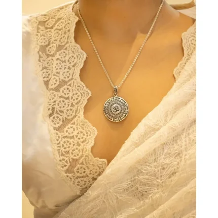 OM Mantra Pendant – Stainless Steel Silver Spiritual Pendant for Men & Women | Religious Jewellery for Daily Wear