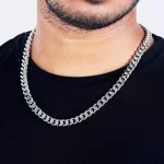 Plated Cuban Style Thick & Heavy Chain for Men with Toggle Bar | Silver Finish Stainless Steel Chain | Casual Wear Statement Necklace (Pack of 1), Cuban chain for men, silver chain for men, thick chain for men, heavy chain for men, toggle bar chain, silver plated chain, plated Cuban style thick and heavy chain for men, toggle bar silver plated chain for men, stylish heavy Cuban chain for men, stainless steel Cuban chain with toggle clasp, silver finish men’s chain necklace