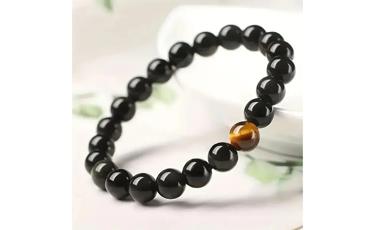 Crystal Black Tourmaline Bracelet Pack of 2 | Tiger Eye Stone Energy Healing Beads | Unisex Crystal Jewelry for Protection & Wellness, black tourmaline bracelet, crystal bracelet, tourmaline stone bracelet, energy bracelet, tiger eye bracelet, protection bracelet, healing stone bracelet, black tourmaline crystal bracelet for men and women, tiger eye and tourmaline energy stone bracelet, healing crystal bracelet combo pack, stone bead bracelet for fashion and wellness, crystal bracelets for positive energy and protection.