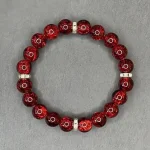 Red Crystal Wealth & Abundance Bracelet | October Birthstone Stretch Jewelry for Men & Women | Good Luck Unisex Glass Stone Bracelet – Pack of 2, wealth bracelet, abundance bracelet, good luck bracelet, October birthstone bracelet, crystal stone bracelet, unisex stretch jewelry, crystal stone bracelet for wealth and luck, red glass crystal wealth bracelet, October birthstone jewelry for men and women, unisex stretch bracelet for abundance, good luck charm bracelet with red stones