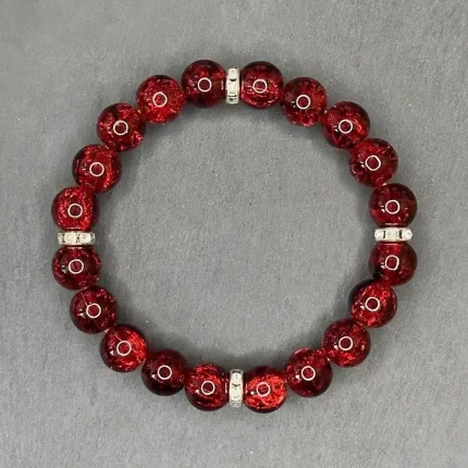 Red Crystal Wealth & Abundance Bracelet | October Birthstone Stretch Jewelry for Men & Women | Good Luck Unisex Glass Stone Bracelet – Pack of 2, wealth bracelet, abundance bracelet, good luck bracelet, October birthstone bracelet, crystal stone bracelet, unisex stretch jewelry, crystal stone bracelet for wealth and luck, red glass crystal wealth bracelet, October birthstone jewelry for men and women, unisex stretch bracelet for abundance, good luck charm bracelet with red stones