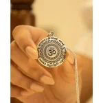 OM Mantra Pendant – Stainless Steel Silver Spiritual Pendant for Men & Women | Religious Jewellery for Daily Wear