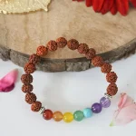 7 Chakra Rudraksha Bracelet for Men | Multicolor Healing Energy Bracelet | Spiritual Wellness & Meditation Jewelry | Pack of 1, 7 chakra bracelet, rudraksha bracelet, healing chakra bracelet, energy bracelet for men, 7 chakra rudraksha bracelet for men, spiritual energy bracelet for meditation, multicolor healing chakra wristband, men’s rudraksha bracelet for positive energy