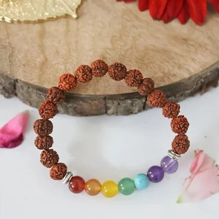 7 Chakra Rudraksha Bracelet for Men | Multicolor Healing Energy Bracelet | Spiritual Wellness & Meditation Jewelry | Pack of 1, 7 chakra bracelet, rudraksha bracelet, healing chakra bracelet, energy bracelet for men, 7 chakra rudraksha bracelet for men, spiritual energy bracelet for meditation, multicolor healing chakra wristband, men’s rudraksha bracelet for positive energy