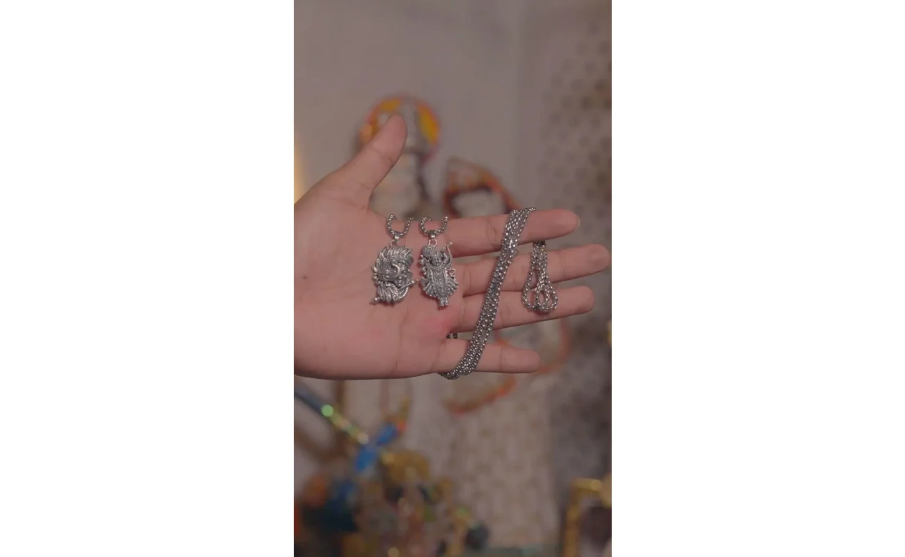 Krishna & Shreenathji Pendant with Chain – Buy 1 Get 1 Free Silver Alloy Religious Jewellery Combo for Men, krishna pendant with chain, shreenathji pendant, krishna shreenathji jewellery, silver krishna pendant, hindu god pendant for men, devotional jewellery for men, alloy religious pendant, krishna chain for men, spiritual god pendant, buy 1 get 1 free pendant, krishna and shreenathji combo, lord krishna locket, shreenathji silver chain, men's religious pendants, krishna jewellery online india, krishna locket combo offer, alloy krishna pendant set, double pendant offer, shreenathji jewellery combo, buy one get one god pendant