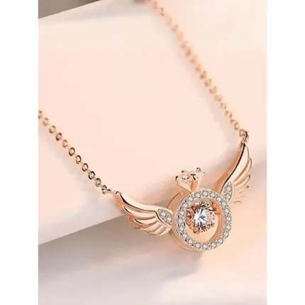 Rose Gold Angel Wings Pendant Chain for Women | Stylish Alloy Chain with Elegant Angel Design | Lightweight Rose Gold Necklace for Daily Wear, rose gold angel wings pendant chain for women, angel wing necklace in rose gold, stylish alloy pendant chain for girls, women’s fashion pendant in rose gold, angel wings chain pendant for daily wear, rose gold necklace with wings design, lightweight pendant for women online, rose gold alloy chain pendant combo,angel wings pendant, rose gold pendant, pendant chain for women, stylish pendant necklace, alloy chain pendant, angel pendant, rose gold jewelry, women’s pendant chain