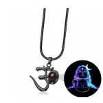OM Pendant with Adiyogi Design | Stainless Steel Black Mahadev Pendant for Men | Shiva OM Locket for Daily Wear & Spiritual Devotion, OM pendant with Adiyogi design, stainless steel Adiyogi pendant for men, black OM Mahadev pendant, Shiva OM pendant locket, spiritual pendant for men, Adiyogi locket online, OM pendant for daily wear, Shiva jewelry for meditation and devotion