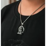 Lord Bal Hanuman Pendant with Chain for Men | Silver Stainless Steel Spiritual Pendant | Casual Hanuman Locket for Strength & Protection, hanuman pendant, bal hanuman pendant, hanuman locket with chain, lord hanuman jewellery, silver hanuman pendant, stainless steel hanuman chain, spiritual pendant for men, lord bal hanuman pendant with chain for men, silver hanuman locket with stainless steel chain, casual hanuman jewellery for daily wear, stainless steel spiritual pendant for men, stylish hanuman chain for men in silver color, hanuman pendant for strength and protection