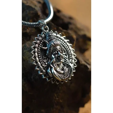 Lord Shiva Pendant with Snake Chain for Men | Mahadev Alloy Pendant Necklace | Casual Spiritual Jewelry | Devotional Shivji Chain, Lord Shiva pendant, Shiva snake pendant, Mahadev chain, Shivji necklace for men, silver Shiv pendant, Lord Shiva pendant with snake chain for men, Mahadev snake design pendant in alloy, Shivji necklace spiritual chain for men, silver finish Shiva chain with snake