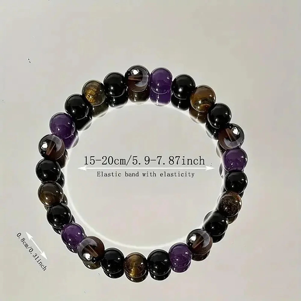 8196921620 Natural Stone Protection Bracelet Combo | 12-Piece Elastic Beaded Gemstone Bracelets for Men & Women | Tiger Eye, Amethyst, Citrine, Black Tourmaline (Pack of 10), natural stone bracelet, crystal healing bracelet, protection bracelet, tiger eye bracelet, amethyst bracelet, unisex beaded bracelet, gemstone bracelet combo, chakra bracelet, black tourmaline bracelet, 12 piece natural stone bracelet set for men and women, multicolor elastic gemstone bracelets for protection and healing, beaded crystal bracelets for chakra balancing, tiger eye and amethyst protection bracelet combo, unisex adjustable healing stone bracelet pack