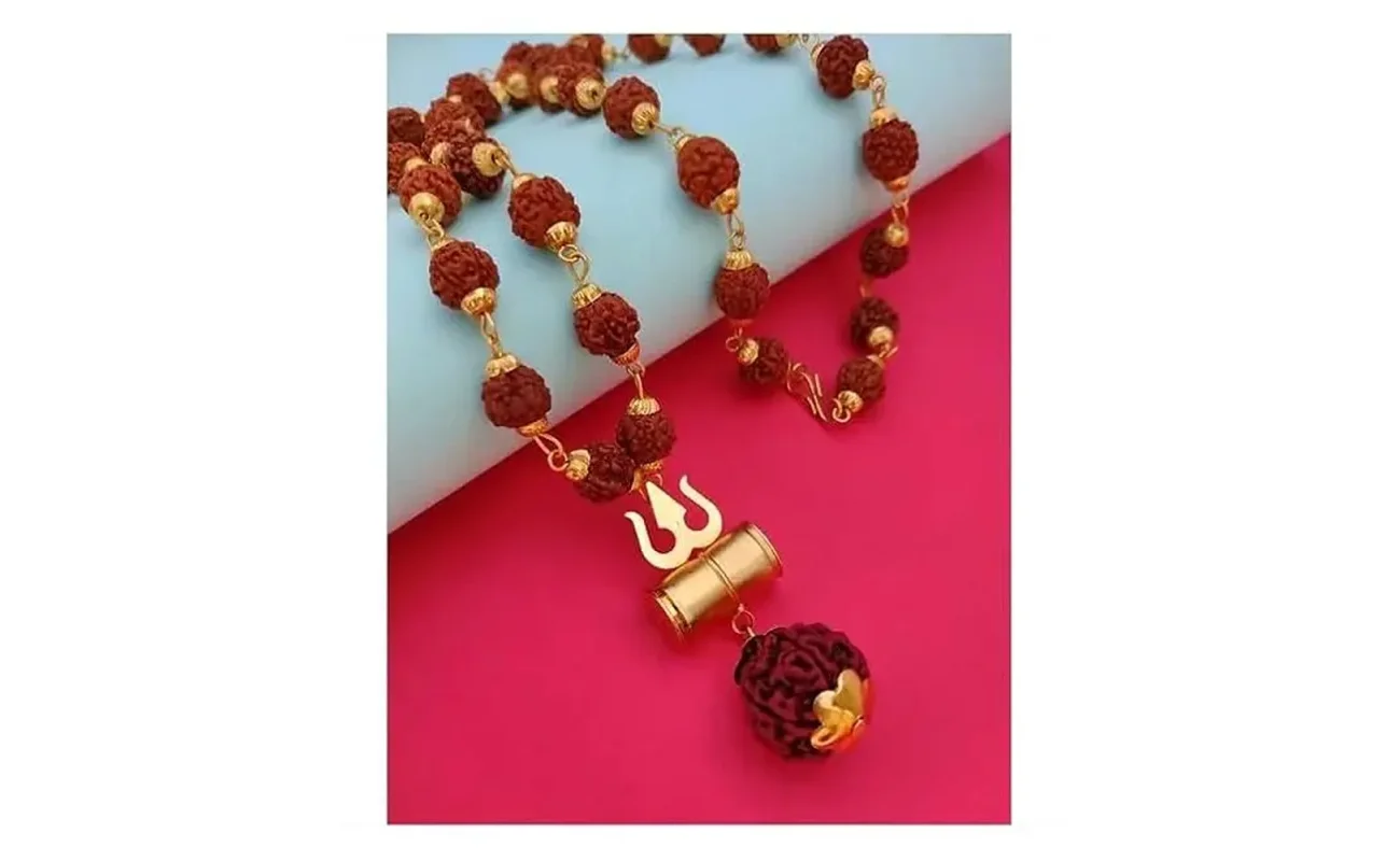 Shiv Trishul Pendant with Rudraksha Chain for Men | Silver Plated Mahadev Pendant | Spiritual Jewelry for Daily Wear | Pack of 1. Shiv pendant, Trishul pendant, Rudraksha chain, Mahadev pendant, spiritual pendant for men, Shiv Trishul pendant with rudraksha mala for men, silver plated Shiv pendant with spiritual chain, Mahadev Trishul rudraksha necklace, Hindu religious pendant for casual wear