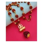 Shiv Trishul Pendant with Rudraksha Chain for Men | Silver Plated Mahadev Pendant | Spiritual Jewelry for Daily Wear | Pack of 1. Shiv pendant, Trishul pendant, Rudraksha chain, Mahadev pendant, spiritual pendant for men, Shiv Trishul pendant with rudraksha mala for men, silver plated Shiv pendant with spiritual chain, Mahadev Trishul rudraksha necklace, Hindu religious pendant for casual wear