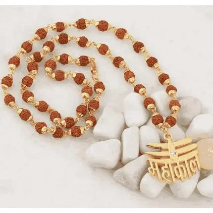 Rudraksha Mala with Mahakal Pendant | Spiritual Mahadev Rudraksha Chain for Men | Lord Shiva Mala for Meditation & Daily Wear, Rudraksha mala with Mahakal pendant, spiritual Rudraksha mala for men, Mahadev Rudraksha mala online, Rudraksha mala for Shiv bhakt, Mahakal pendant mala for men, original Rudraksha mala with Mahakal locket, Rudraksha mala for pooja and meditation, Rudraksha chain with Mahadev pendant